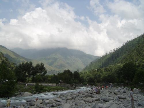 Swat River  - backed by Beautiful Mountain here is swat river