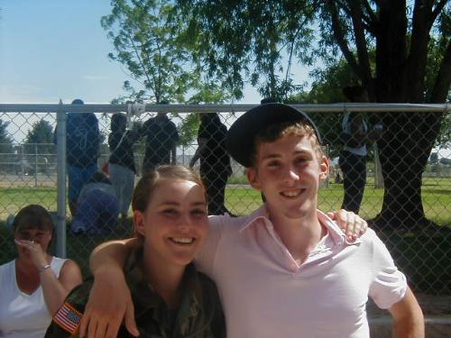 My stepkids - This picture is the only picture I have of my stepdaughter and stepson, Katie and Orval together. This pic was taken in July 2006. This pic was taken at the sendoff for Katie's unit. She is now serving in Bagdad and Oval is in college.