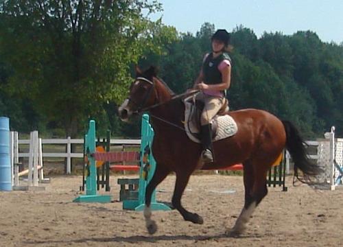 daughter on horse - Weekly riding lesson