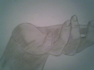 a sketch - a sketch of a hand, not my hand, but a hand that i made