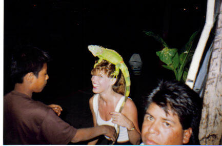 Me in Matitlan - This is a picture of me with an iguana on my head while vacationing in Mazitlan in 1992.