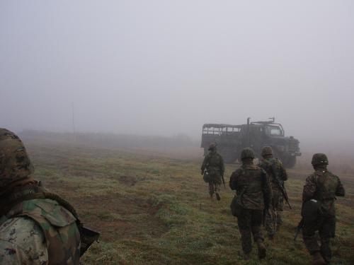 Morning fog in Korea - this was usually what we oke up in korea when we were in field training