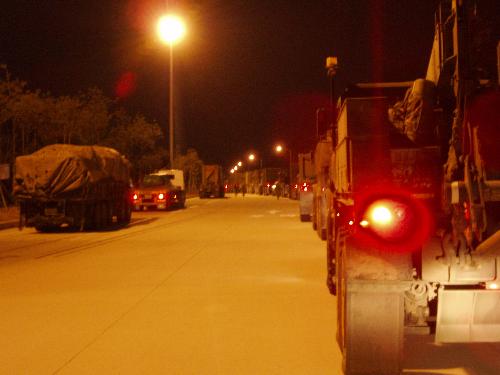 Convoy - this was a night convoy at pohang korea. we just got done loading up and go on our way