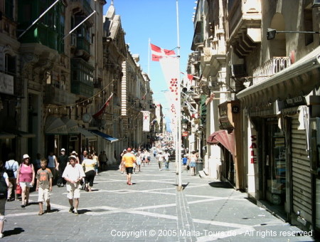 Valletta, Malta - A picture of Malta's busiest street. Republic Street, Valletta. (Maltese capital)