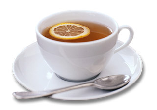 White tea cup - Tea cup with lemon, good for the Flu.