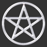 Pentacle - The pentagram within a circle, a symbol of faith used by many Wiccans, sometimes called a pentacle.
