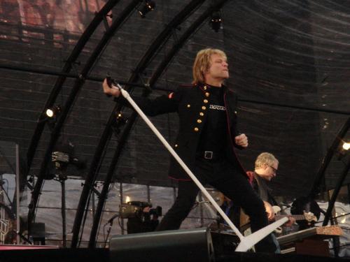 jon bon jovi - the vocalist  and the founder of the band.He has acted in many films and the recipient of numerous awards including the humanatarian and the michael jackson video vanguard awards.
