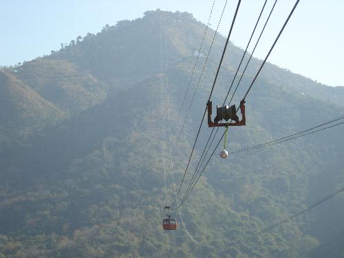 Cable Car in Shimla - This is a picture of a cable car which is used for rides in Parwanoo a small town that is 2 hours away from Shimla a winter resort in Northern India. It is beautiful and about a thousand feet above the ground. From here the view is spectacular