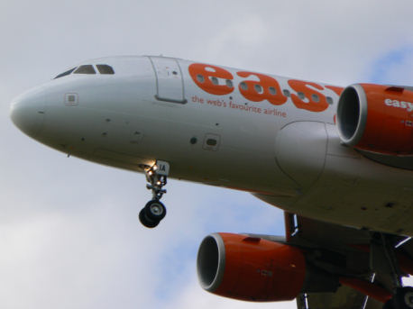 Easyjet A319 - Easyjet low cost carrier landing at London Stansted