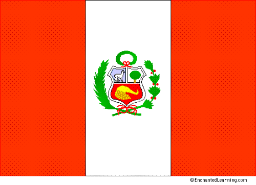 Flag of Peru  - Is a country in western South America , bordering Ecuador, Colombia , Brazil, Chile, and the Pacific Ocean to the west.The capital of Peru is Lima.The official language is spanish.