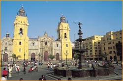 Lima, Plaza de Armas - Lima the capital of Peru, one of the most important in South America and declared Cultural Patrimony of the World.Here in pictures is Plaza de Armas the main square is located in the same place where Francisco Pizarro founded it.