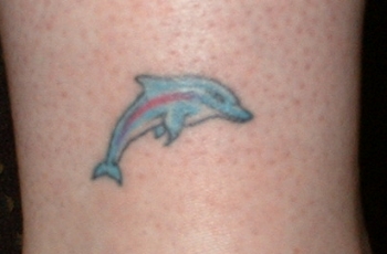 Ankle tat - Dolphin tattoo on my right ankle