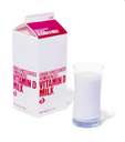 Milk - A carton with a glass of milk