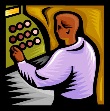 cashier - clip art of a cashier