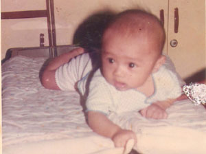 a baby - this is my best photo from my childhood that give me something different about this life. and maybe this is the one of my photos collections from my childhood because I don't have any in fact that my house getting flooded in my child