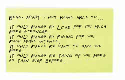 a love NOTE for me - a post it note written for me 