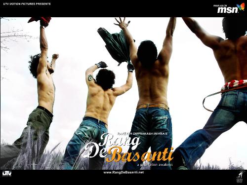 Rang de basanti - A poster of movie rang de basanti
