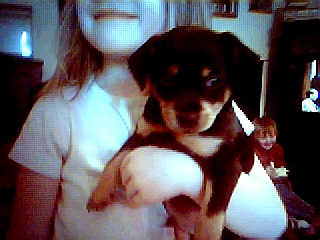 Cassie and CJ - Cassie and 6wk old CJ.