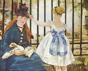 Painting by Manet - The Railway,a painting done by MAnet in 1872