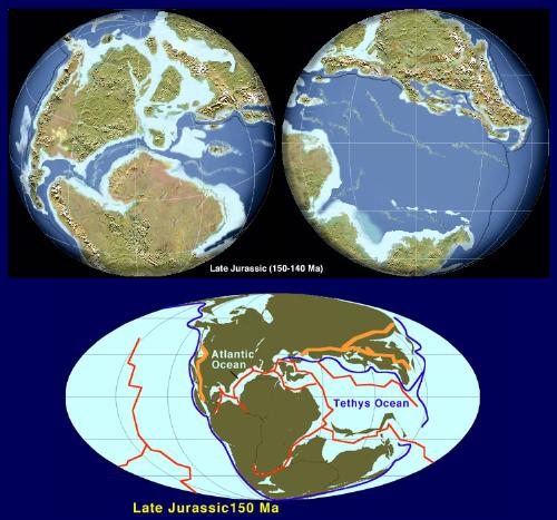 Jurassic Continents - The continent configuration of The Late Jurassic period