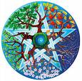 4 Seasons Pentacle - Pentacle which shows the connection to life and the changing season of Earth with Spirit in the center.