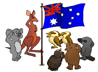 Australian Animals - Australian animals saluting flag