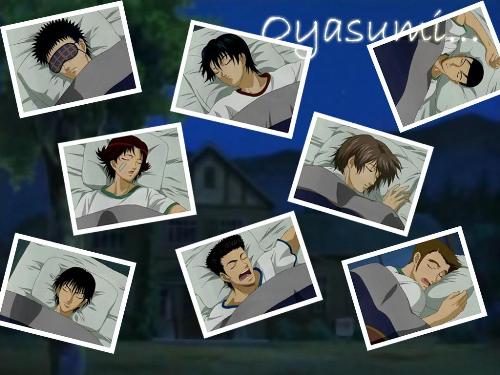 prince of tennis - here is a wallpaper of prince of tennis while they are sleeping