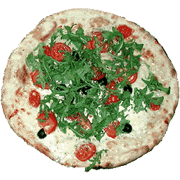 pizza with rucola - pizza with tomato and rucola