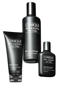 Clinique For Men range - Triggers skin’s ability to build and retain moisture. Minimizes the look of fines lines, helps firm up skin.