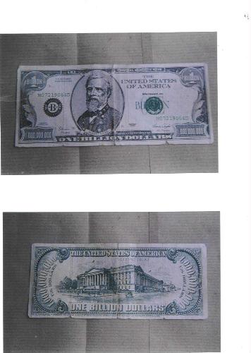 billion dollar note - pl check out billion dollar note and tell me if it is fake or original..