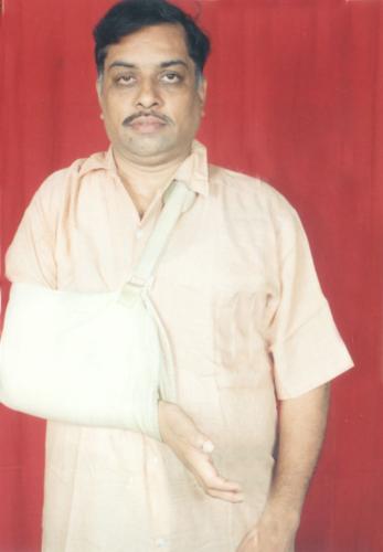 prasad 1961 - Accident happened exactly on 10/12/2003, since then I'm like this, and in order to not sub-lux further at shoulder Joint I have to wear the bag permanently. The Injury is called Right Brachial Plexus. Due to this only right hand actions were paralysed.