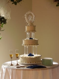 Wedding - This is my mothers wedding cake. I took the picture and thought it turned out great! Looks like a post card or something.