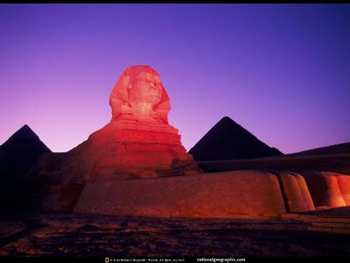 egypt monument - The lighting effect during night on the Egypt monument