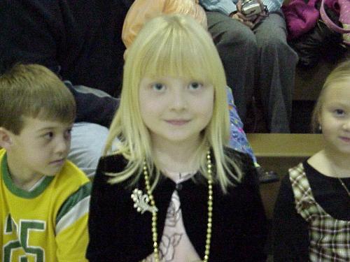 Lakota getting award - This is Lakota getting her student of the month award.  I am very proud of her.