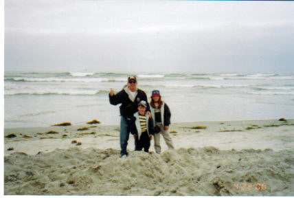 San Diego Beach - Dad and the kids on the Beach in San Diego.