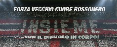 insieme con il diavolo in corpo - milan - barcellona supporters