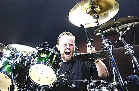 Lars Ulrich - Lars Ulrich playing live during a Metallica concert.