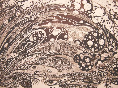 pen and ink, drawing, abstract - This a pen and ink, drawing, abstract that I did. It took over three months.
