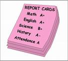 report cards - pink report card