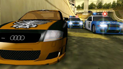 nfsu - Orange car and police