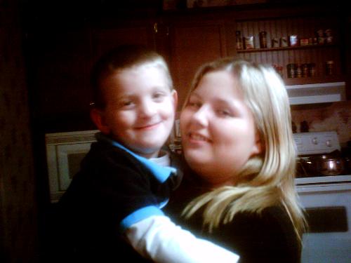 my little boy and his sissy - Can you tell she loves him and him her lol they are so close she is like a second moma to him in so many ways.  They are my blessings.