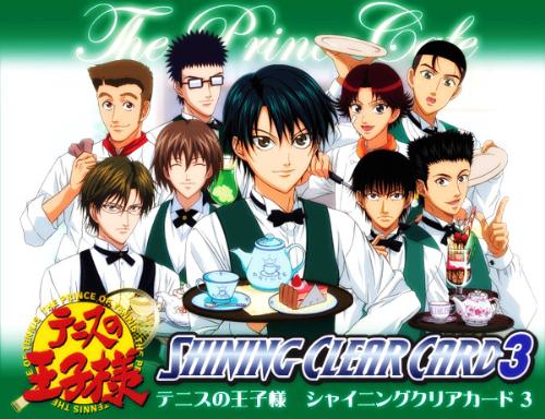 prince of tennis - its an image wherein they regulars are working in a cafe together with atibe - hyoutei and yukimura, sanada, niou & marui - rikkidai.