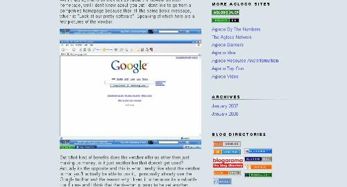 Agloco Hype Blog - Here is a quick screen shot of my blog.