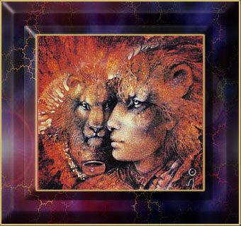 Leo the Lion - stylish image of Leo the lion and a person with Leo zodiac