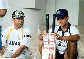 little master with bengal tiger - great opening batsmen of indian cricket team. india made several records and had several great victories.
