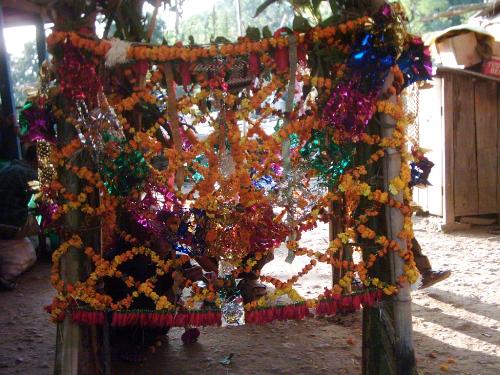 worship -  its a photo graph taken during one of the traditional worshipping of goddess in a village of country called Nepal