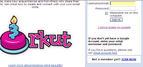 orkut - orkut home