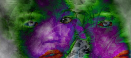 child art - This is a picture of a young kid that was edited by me. He tends to camouflage with nature.
