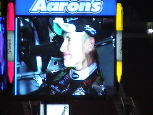 Mark Martin - On the bigscreen at the Bristol Night race.