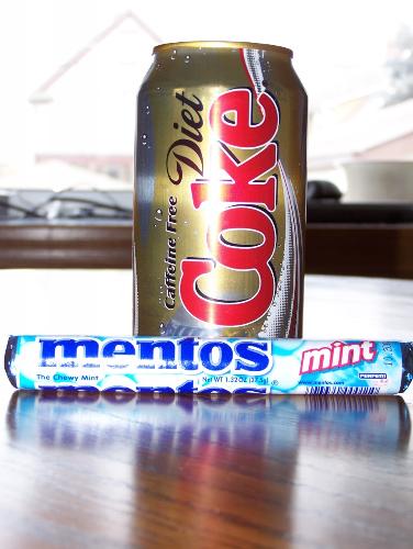 Mentos & Coke - Mentos and Coke -- I wonder what would happen if they got together?